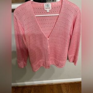 Gia Italia tow piece set tang top and Cardigan in pink size M women.